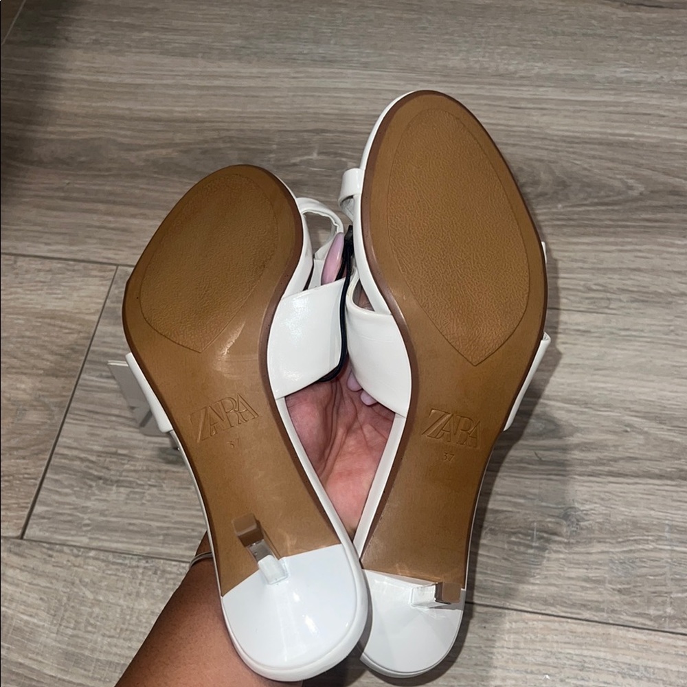 Zara white kitten heels NWT - Picture 4 of 5